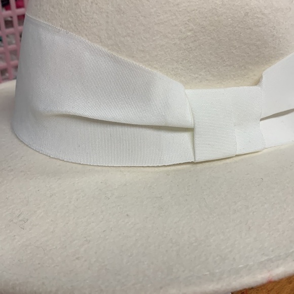 Anthropologie ribbon trimmed wool boater hat one size new  display picture 1
